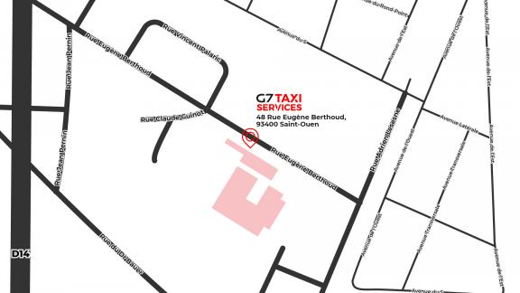 Carte de localisation du site de G7 Taxi Services